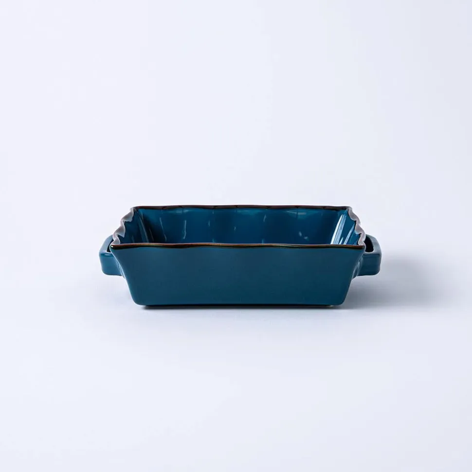 KSP Tuscana Fluted Bakeware Rect. Sml 20.5 x 16 x 6cm (Peacock)