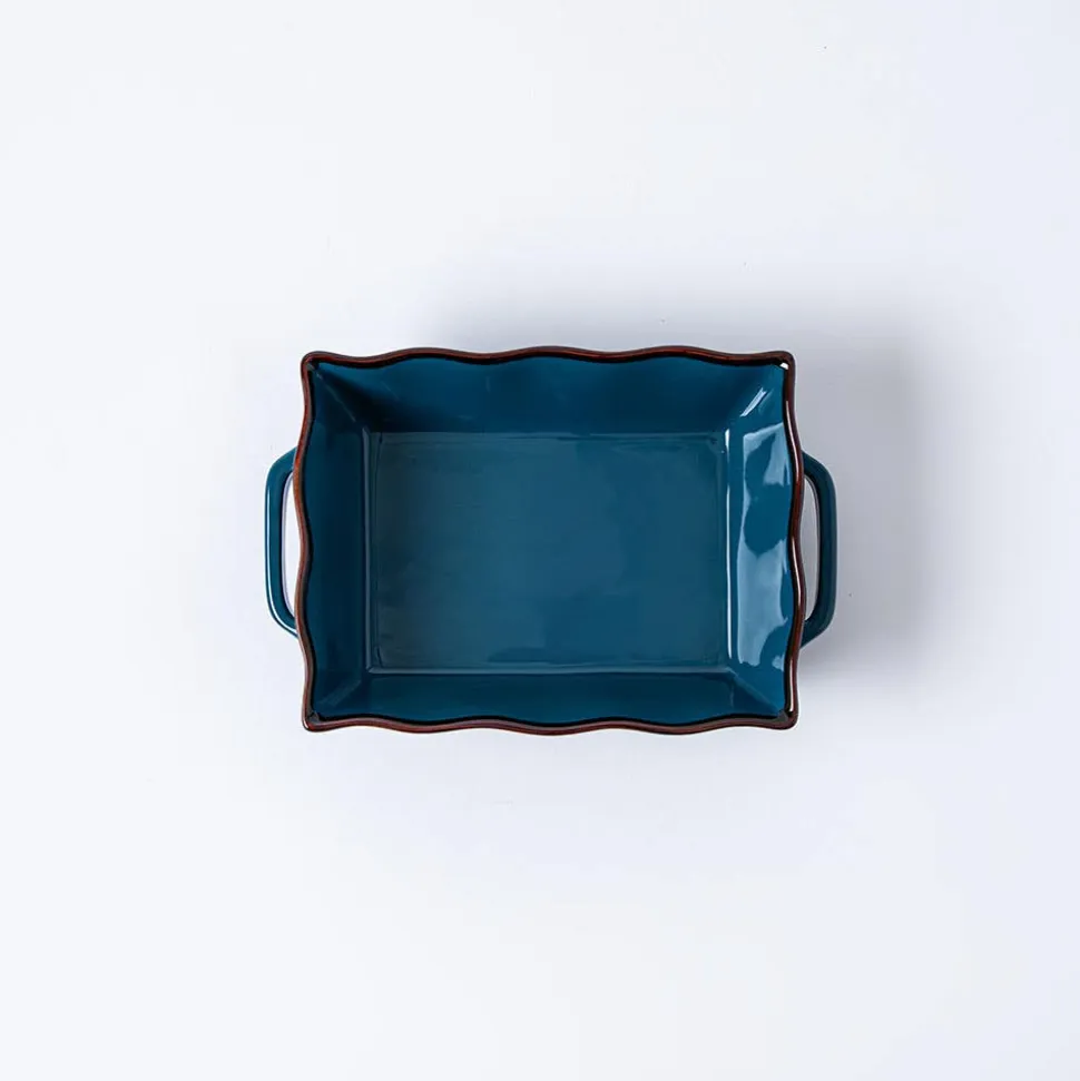 KSP Tuscana Fluted Bakeware Rect. Sml 20.5 x 16 x 6cm (Peacock)