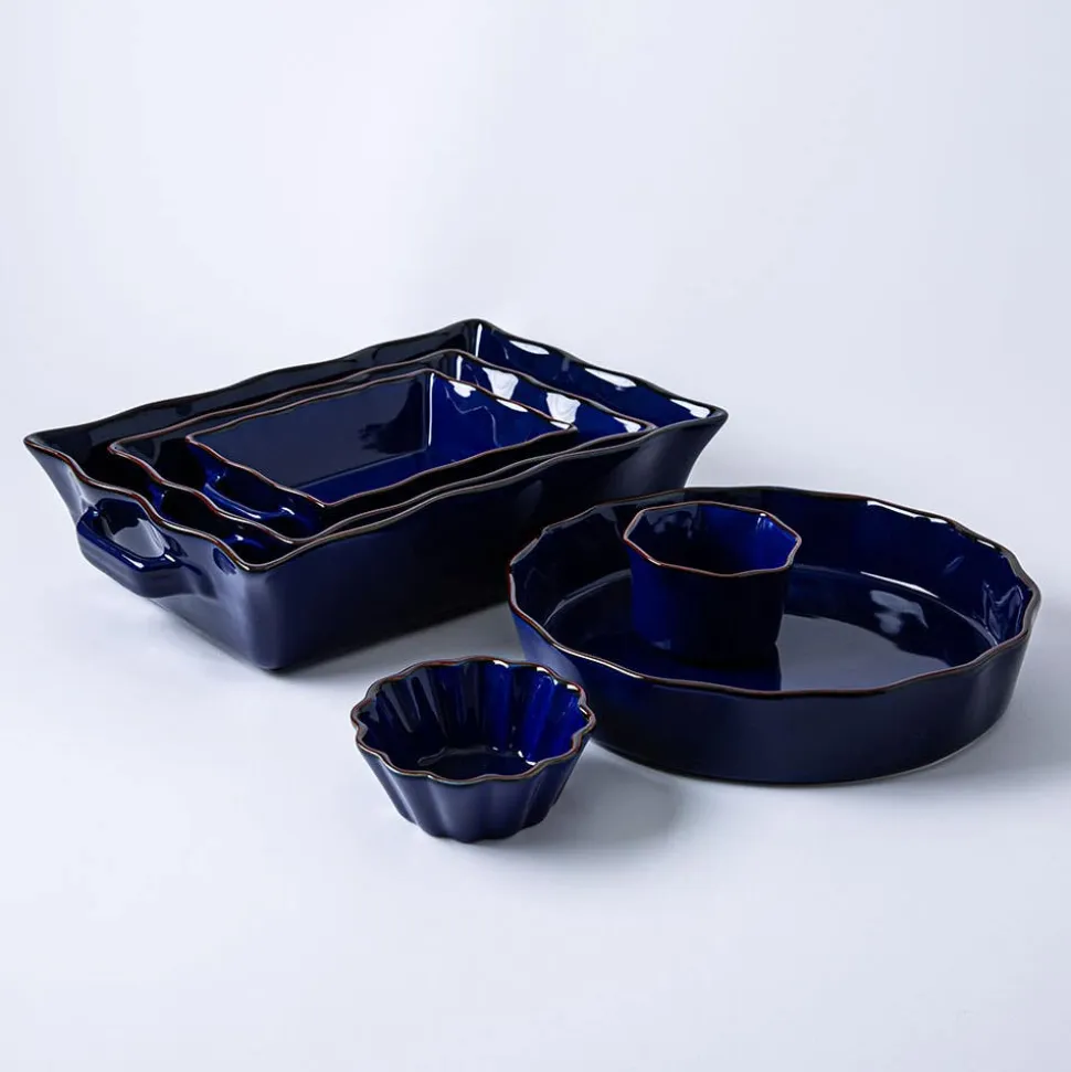KSP Tuscana Fluted Bakeware Rect. Sml 20.5 x 16 x 6cm (Navy)