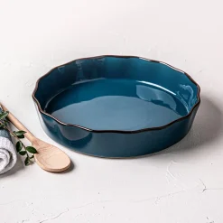 KSP Tuscana Fluted Pie Dish 29cm Dia. x 6cm (Peacock)