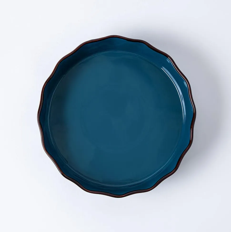 KSP Tuscana Fluted Pie Dish 29cm Dia. x 6cm (Peacock)
