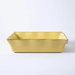 KSP Tuscana Large Rectangle Fluted Bakeware with Handle (Yellow)