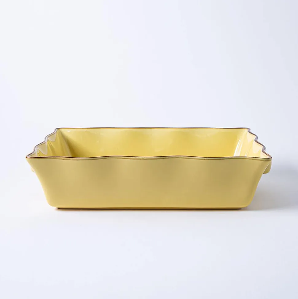 KSP Tuscana Large Rectangle Fluted Bakeware with Handle (Yellow)