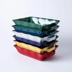KSP Tuscana Medium Rectangle Fluted Bakeware with Handle (Yellow)