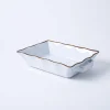 KSP Tuscana Medium Rectangle Fluted Bakeware with Handle (White)