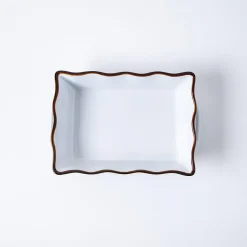 KSP Tuscana Medium Rectangle Fluted Bakeware with Handle (White)