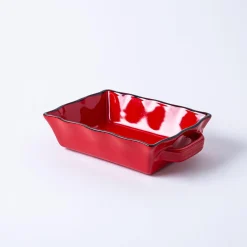 KSP Tuscana Small Rectangle Fluted Bakeware with Handle (Red)