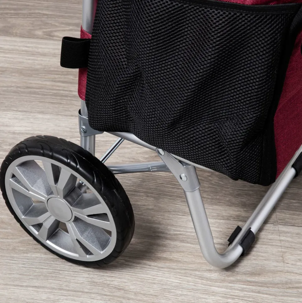 KSP Urban 'Linen Look' Aluminum Shopping Trolley (Red)