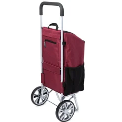 KSP Urban 'Linen Look' Aluminum Shopping Trolley (Red)