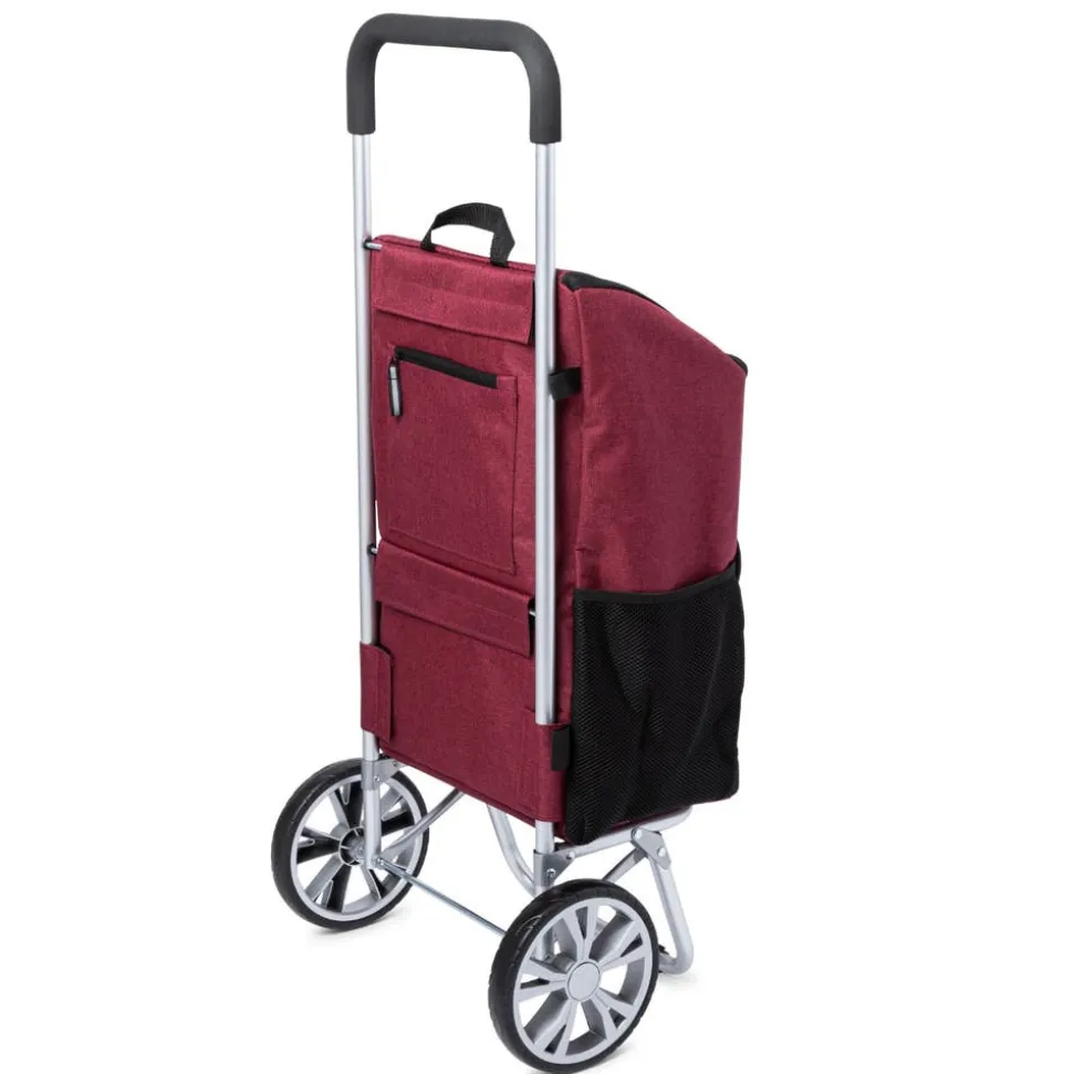 KSP Urban 'Linen Look' Aluminum Shopping Trolley (Red)