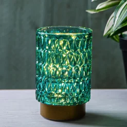 KSP Venezia Glass Shade with LED 8.5x8.5x13cm (Aqua)