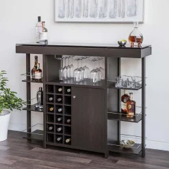KSP Venice Bar Unit with Glass Top (Espresso)