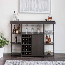 KSP Venice Bar Unit with Glass Top (Espresso)