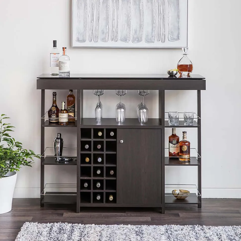 KSP Venice Bar Unit with Glass Top (Espresso)