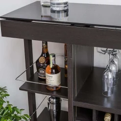 KSP Venice Bar Unit with Glass Top (Espresso)