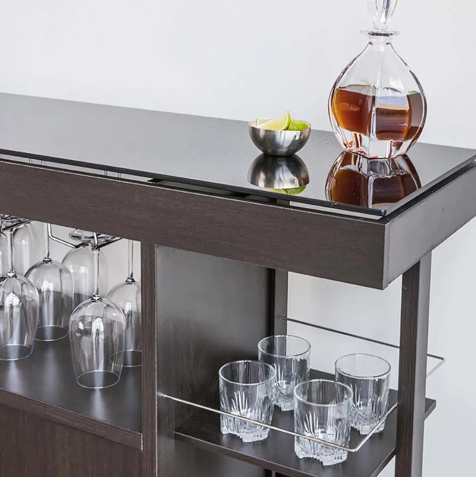 KSP Venice Bar Unit with Glass Top (Espresso)