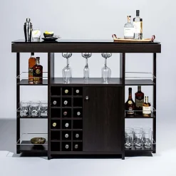 KSP Venice Bar Unit with Glass Top (Espresso)