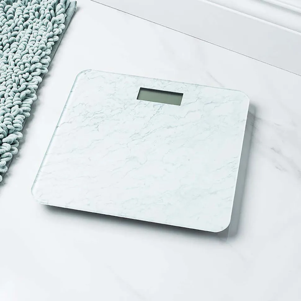 KSP Verra Glass 'Marble' Digital Bathroom Scale (White)