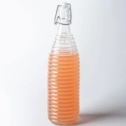 KSP Verrone 'Ribbed' Glass Bottle with Stopper (1L)