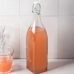 KSP Verrone 'Square' Glass Bottle with Stopper (1L)