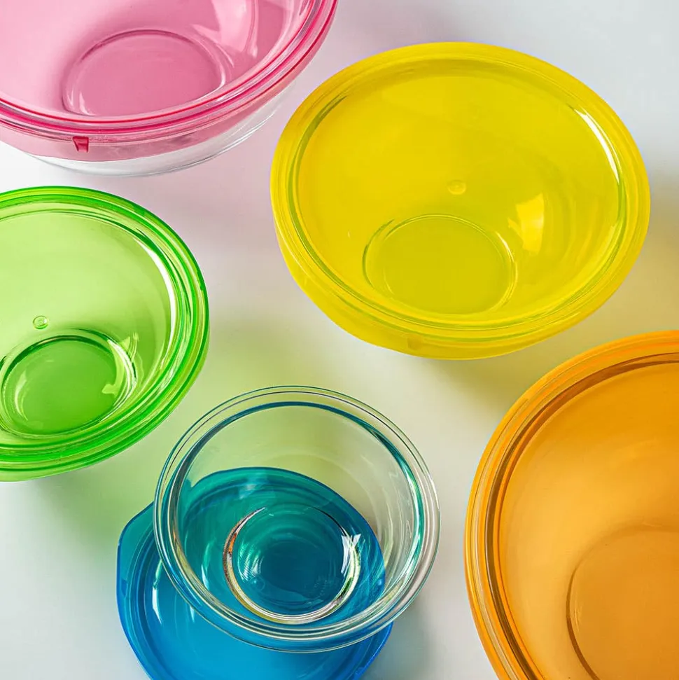 KSP Vibe Glass Mixing Bowl with Lids - Set of 10