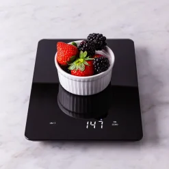 KSP Volta 'Rechargeable' Glass Digital Kitchen Scale (Black)