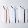 KSP Zephyr Quick Dry 'Striped' 100% Cotton Tea Towel - Set/4 (Red)
