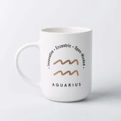 KSP Zodiac 'Aquarius' Porcelain Mug 16oz. (White)