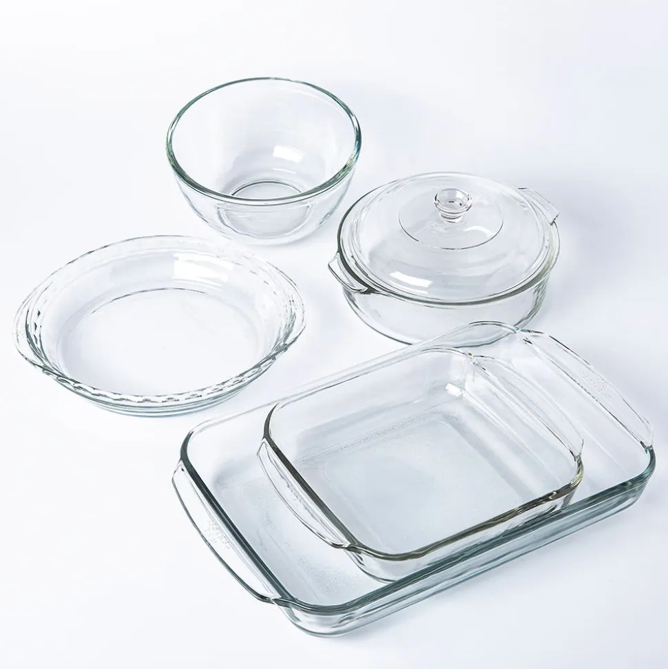 Libbey Baker's Basics Glass Bakeware Combo - Set of 6 (Clear)