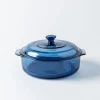 Libbey Baker's Basics Glass Casserole with Lid 1.9 L (Azul Denim Blue)