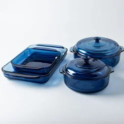 Libbey Baker's Basics Glass Casserole with Lid 1.9 L (Azul Denim Blue)