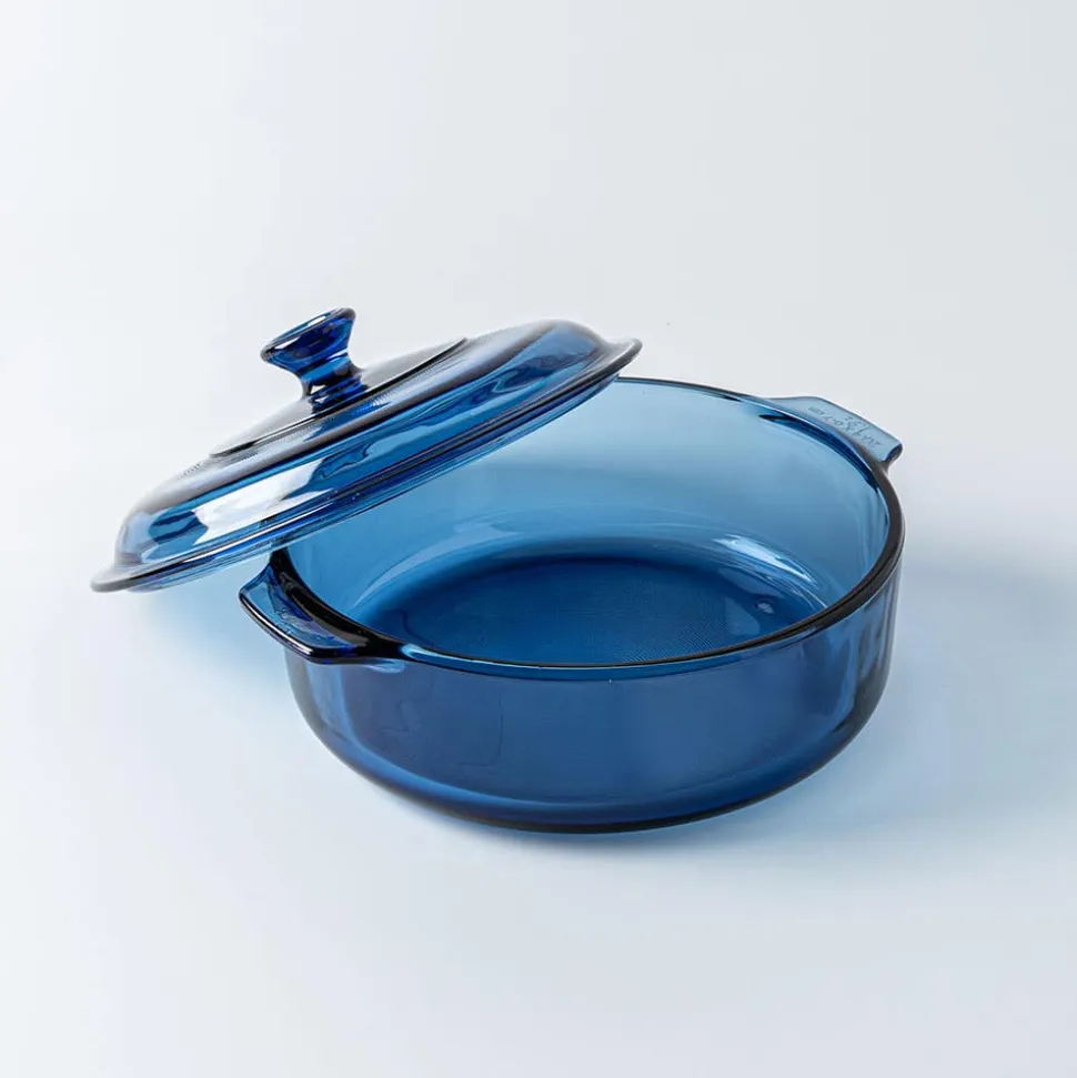 Libbey Baker's Basics Glass Casserole with Lid 1.9 L (Azul Denim Blue)