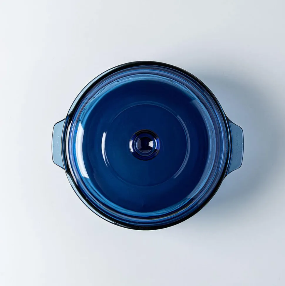 Libbey Baker's Basics Glass Casserole with Lid 1.9 L (Azul Denim Blue)