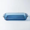 Libbey Baker's Basics Glass Rectangular Baker 3.2 L (Azul Denim Blue)