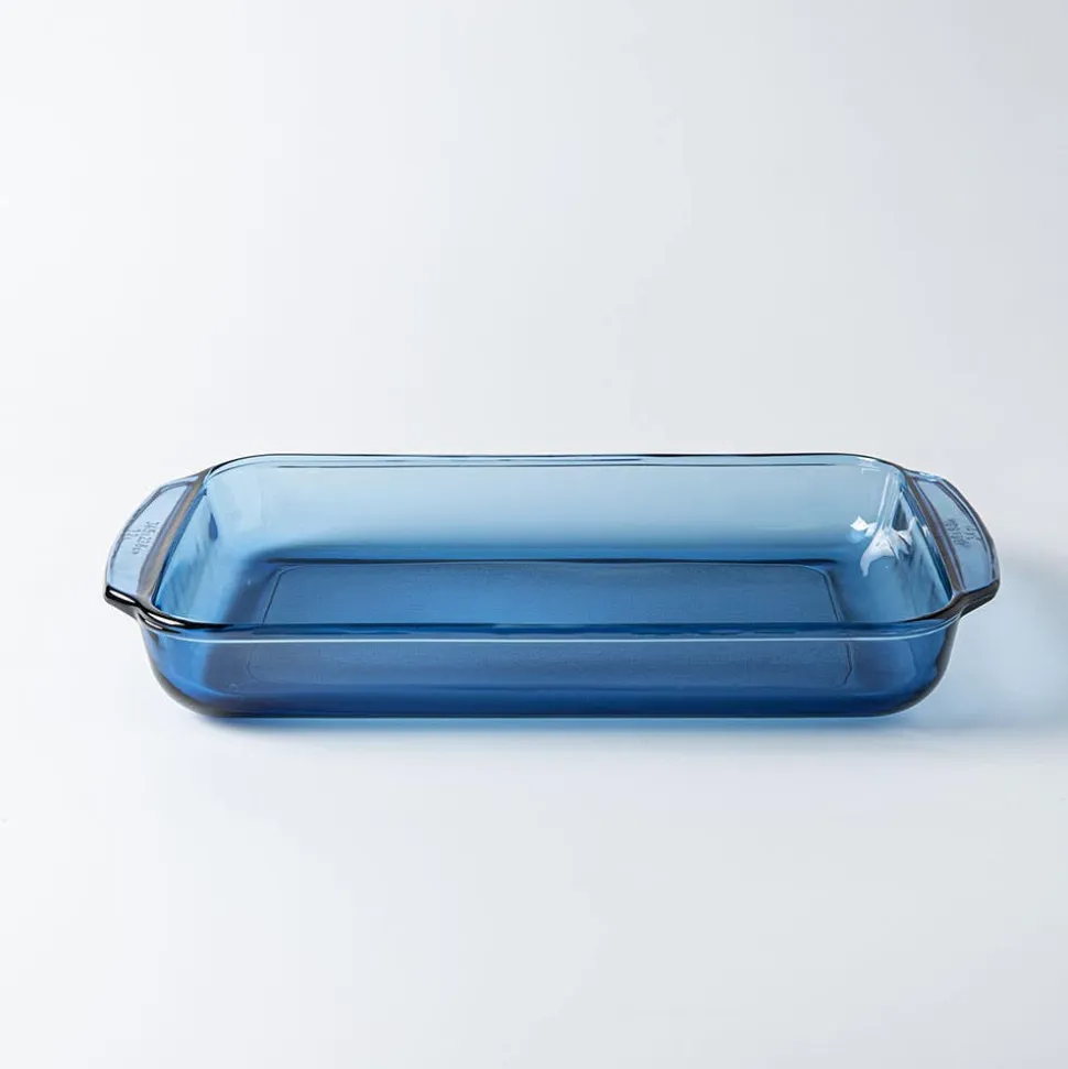 Libbey Baker's Basics Glass Rectangular Baker 3.2 L (Azul Denim Blue)