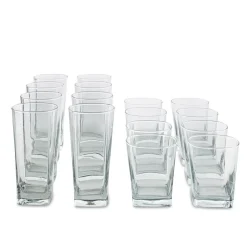 Libbey Bristol Drinking Glass Combo - Set of 16 (Clear)