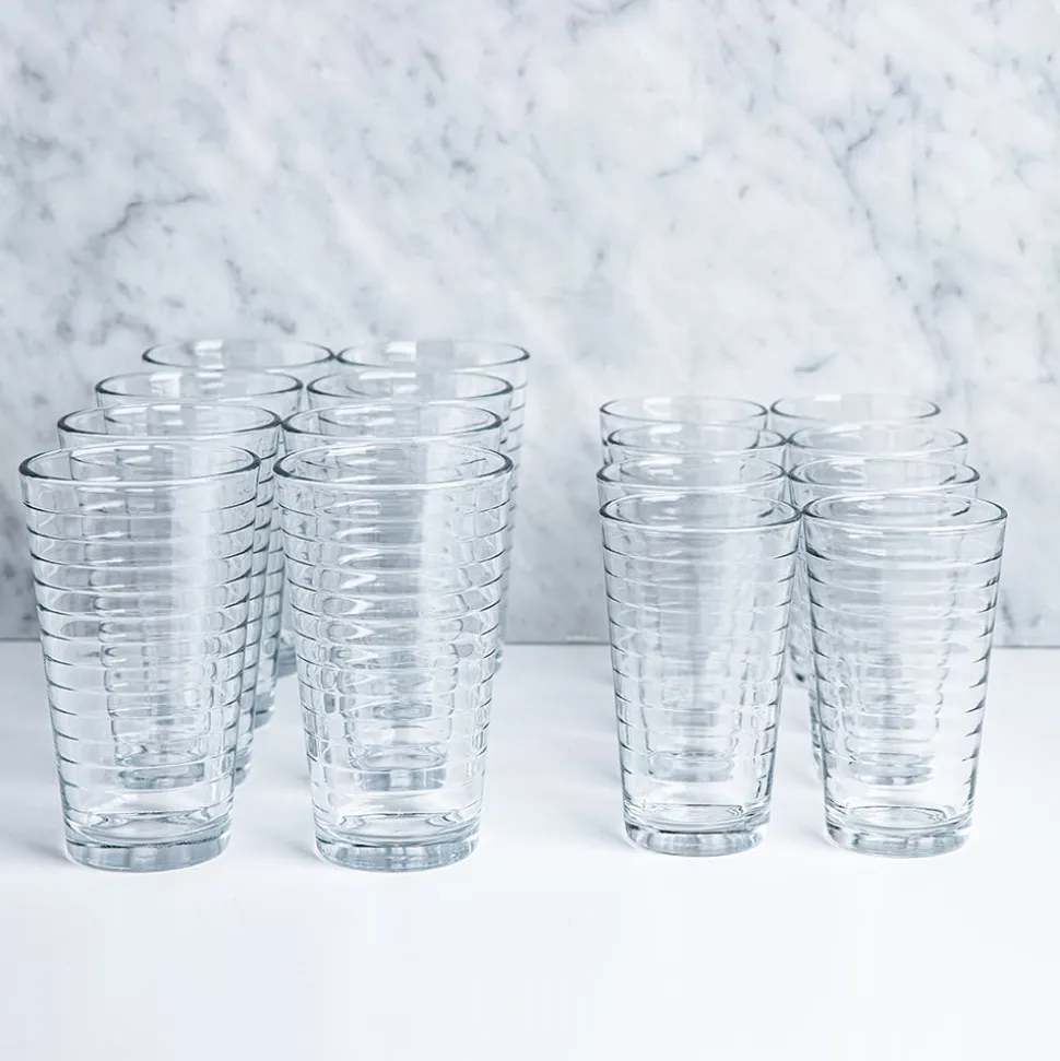 Libbey Tumbler & Rocks 'Hoops' Combo - Set of 16 (Clear)