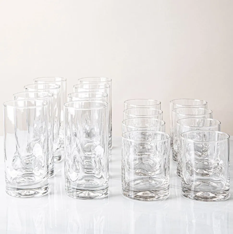 Libbey Tumbler & Rocks 'Impressions' Combo - Set of 16 (Clear)
