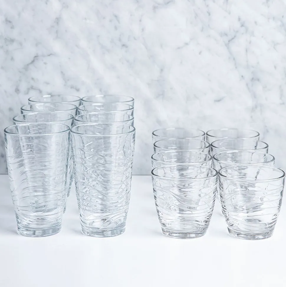 Libbey Tumbler & Rocks 'Orbita' Combo - Set of 16 (Clear)