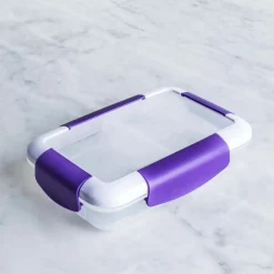 Locksy Click 'N' Go Divided 370ml Snack Container (Purple)