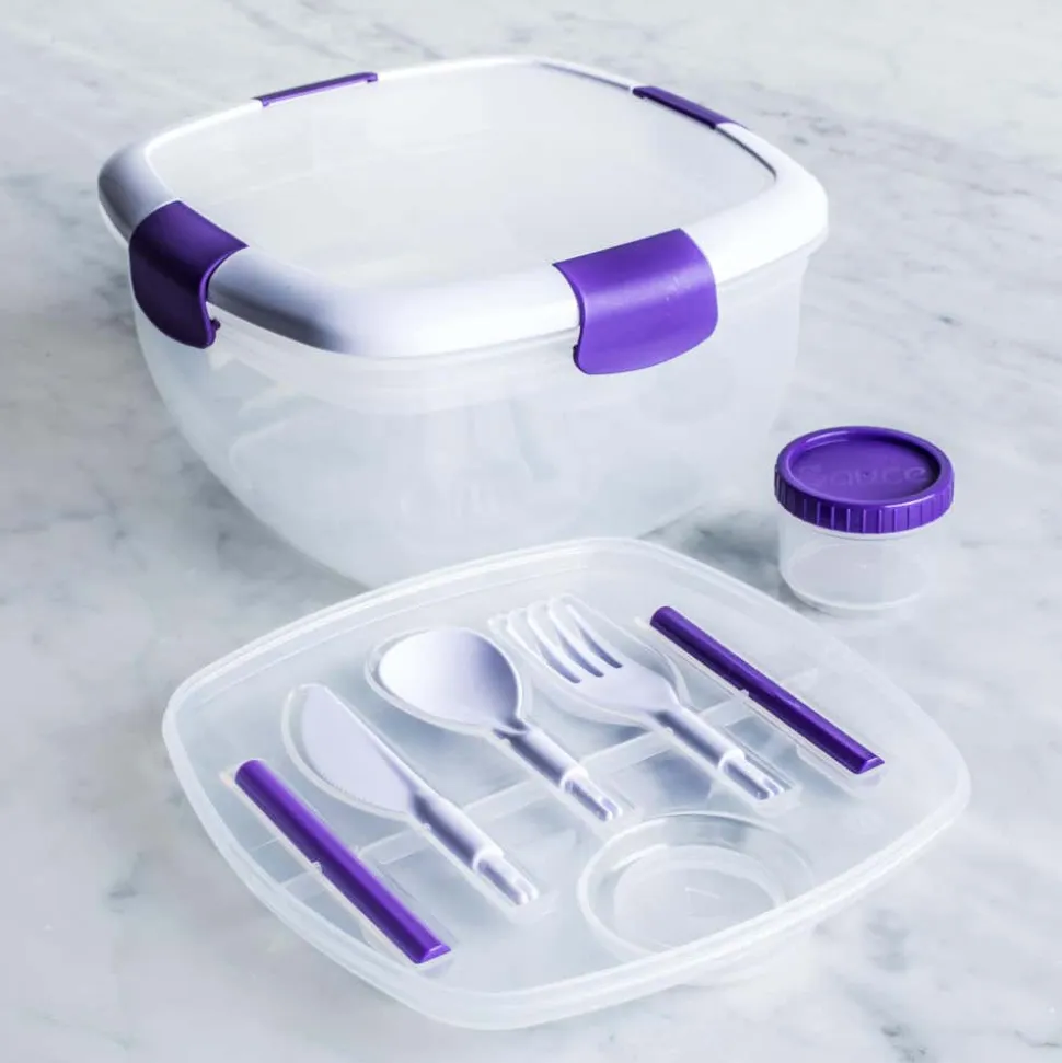 Locksy Click 'N' Go Salad Container (Purple)