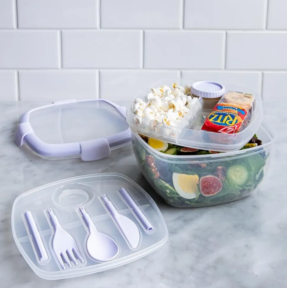 Locksy Click 'N' Go Salad Container (White)
