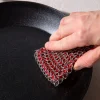 Lodge Chainmail Cast Iron Scrubbing Pad 4x3" (Red/Stainless Steel)