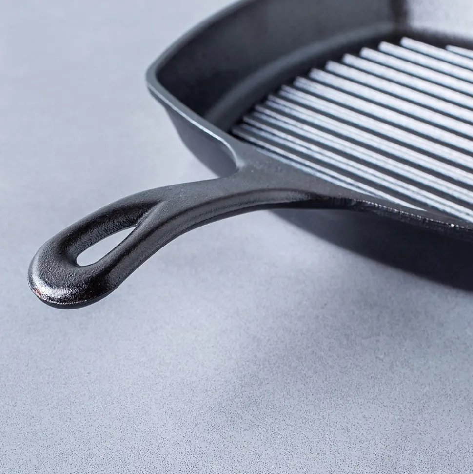 Lodge Logic 10.5" Square Ribbed Grill Pan (Black)