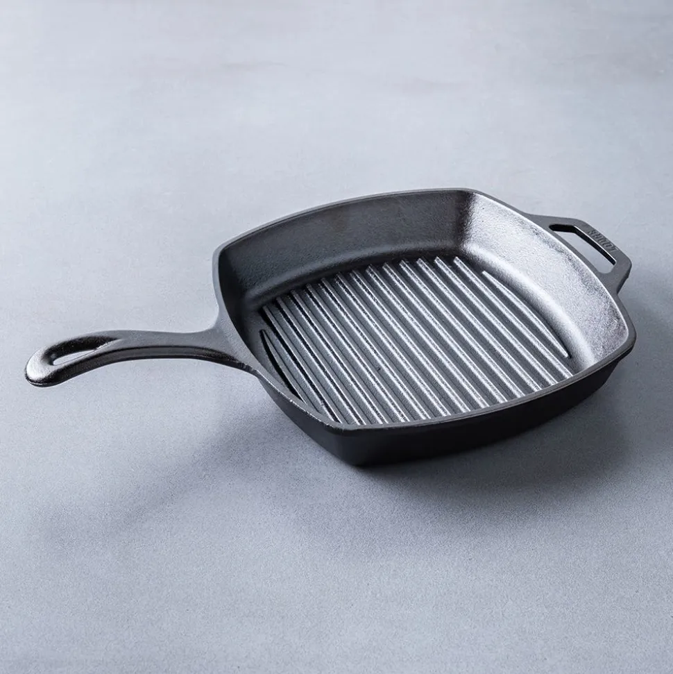 Lodge Logic 10.5" Square Ribbed Grill Pan (Black)