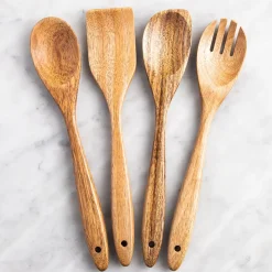 Luciano Gourmet Cooking Wooden Spooned Fork (Natural)