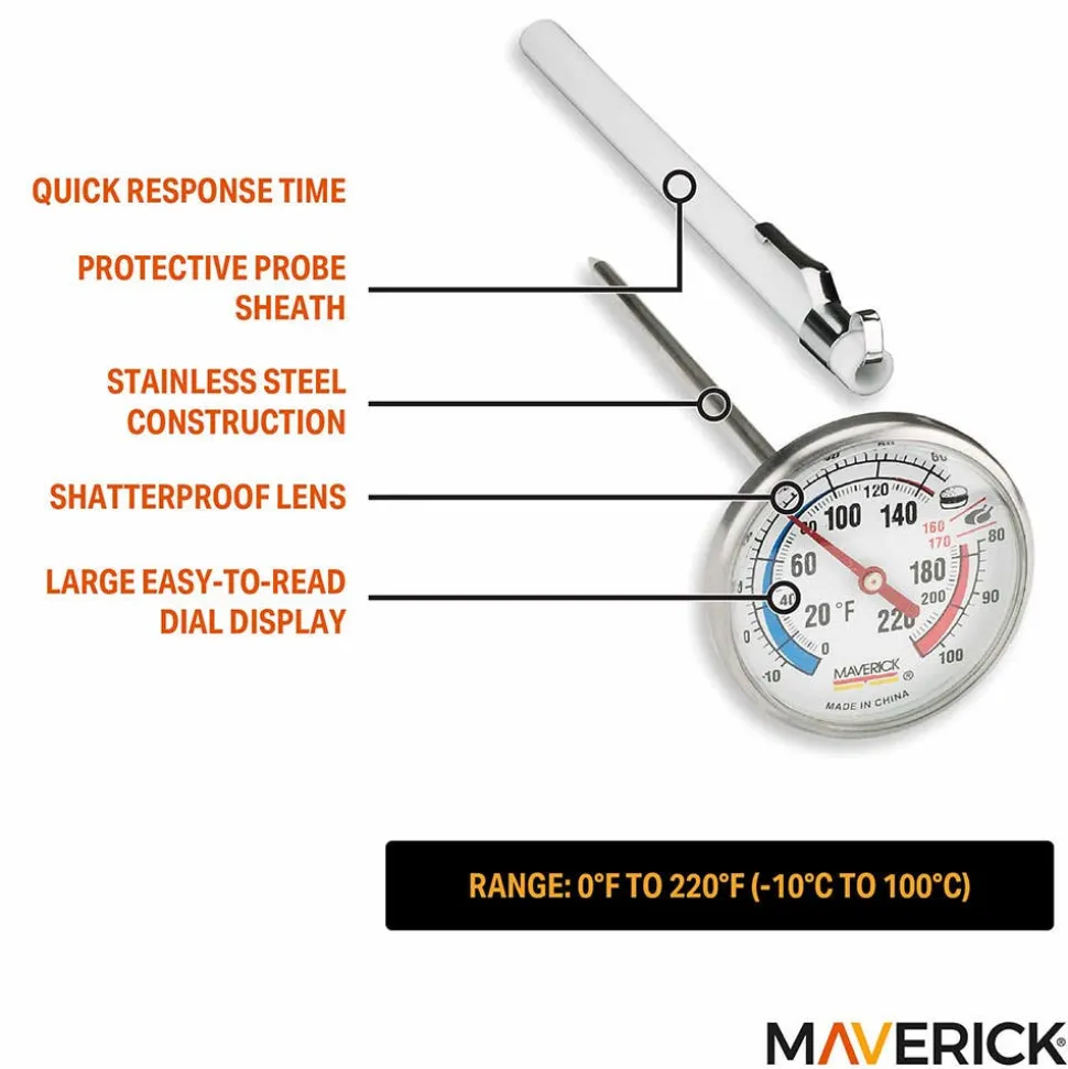 Maverick Professional Thermometer Instant Read (Stainless Steel)
