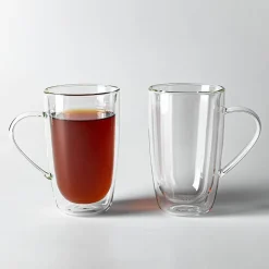 Milano Caffe Double Wall Glass Mug, 400ml - Set/ 2
