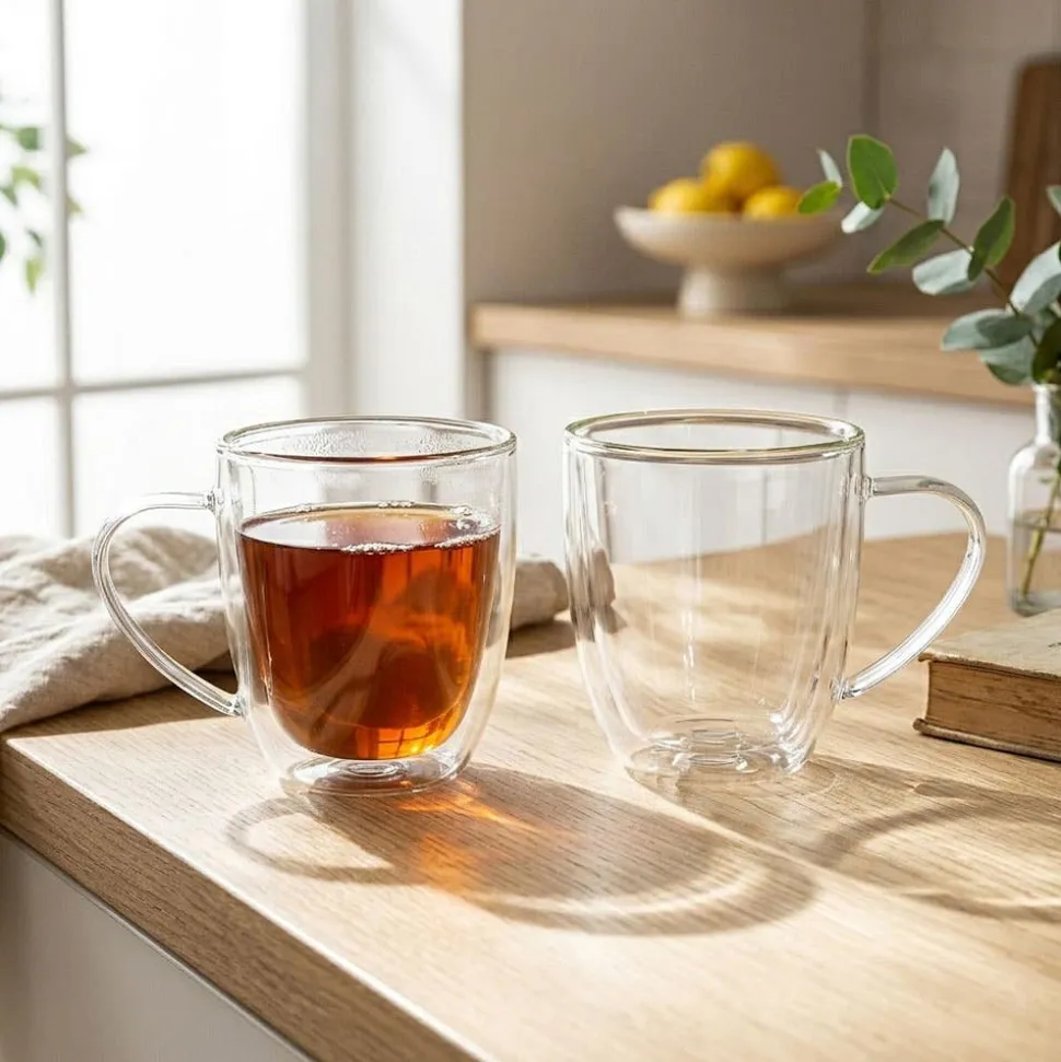 Milano Genoa Double Wall Glass Mug, 310ml - Set/2