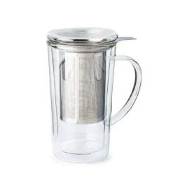 Milano Tropea Double Wall Glass Tea Mug with Mesh Infuser 400ml